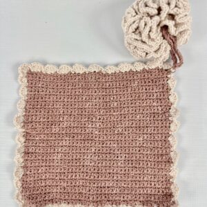 Crochet Bath Pouffe and Face Cloth Set